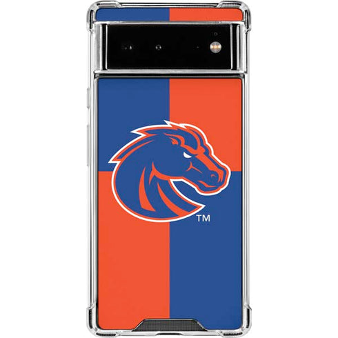 Boise State University Broncos Checkered Google Pixel 6 Clear Case